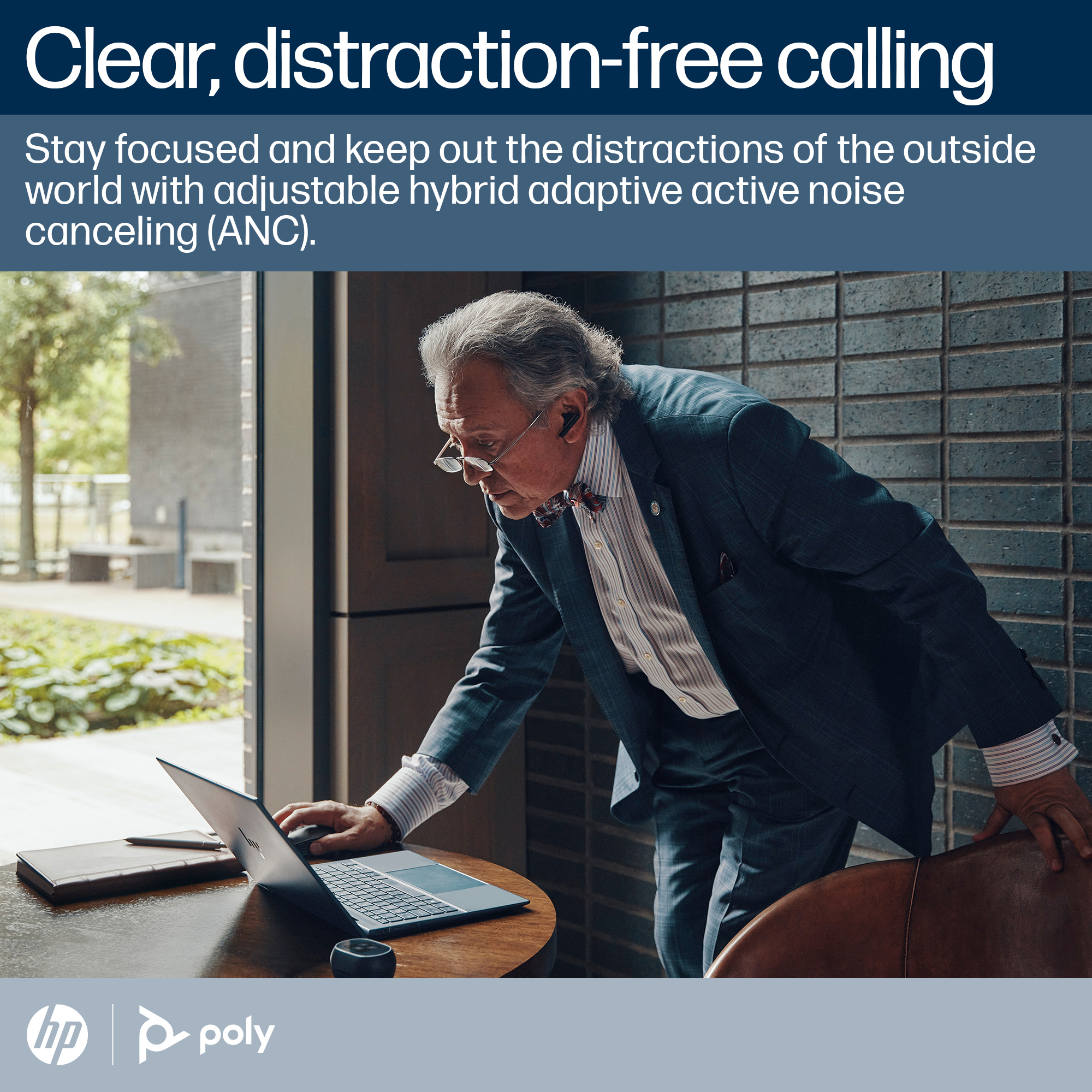 HP Poly Voyager Free 60+ UC Carbon Black Earbuds +BT700 USB-C Adapter +Touchscreen Charge Case – image 5