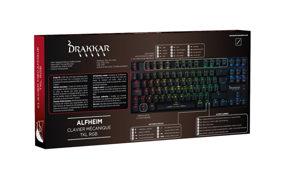 Konix Drakkar 61881119013 keyboard Office USB AZERTY French Black – image 3