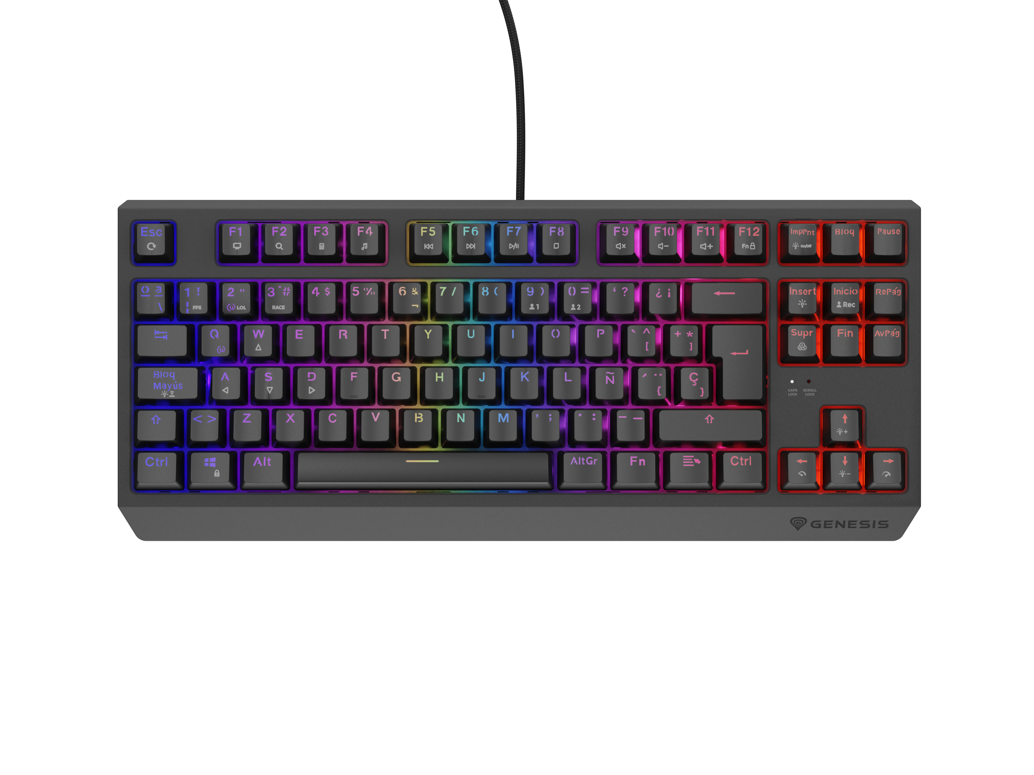 Génesis - Teclado Gaming Genesis THOR 230 TKL RGB Mecánico.