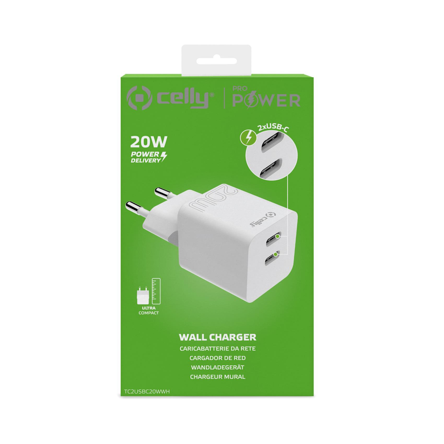 Celly TC2USBC20WWH mobile device charger Smartphone, Tablet White AC Indoor – image 4