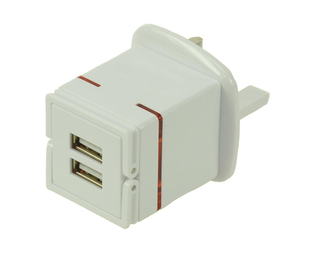 2-Power UK Plug with 2.1A Dual USB Port