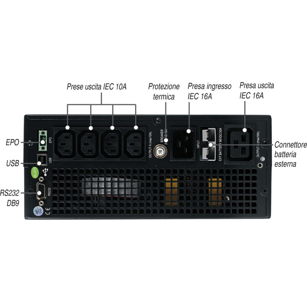 Techly IUPS-S3KL uninterruptible power supply (UPS) Double-conversion (Online) 3 kVA – image 3