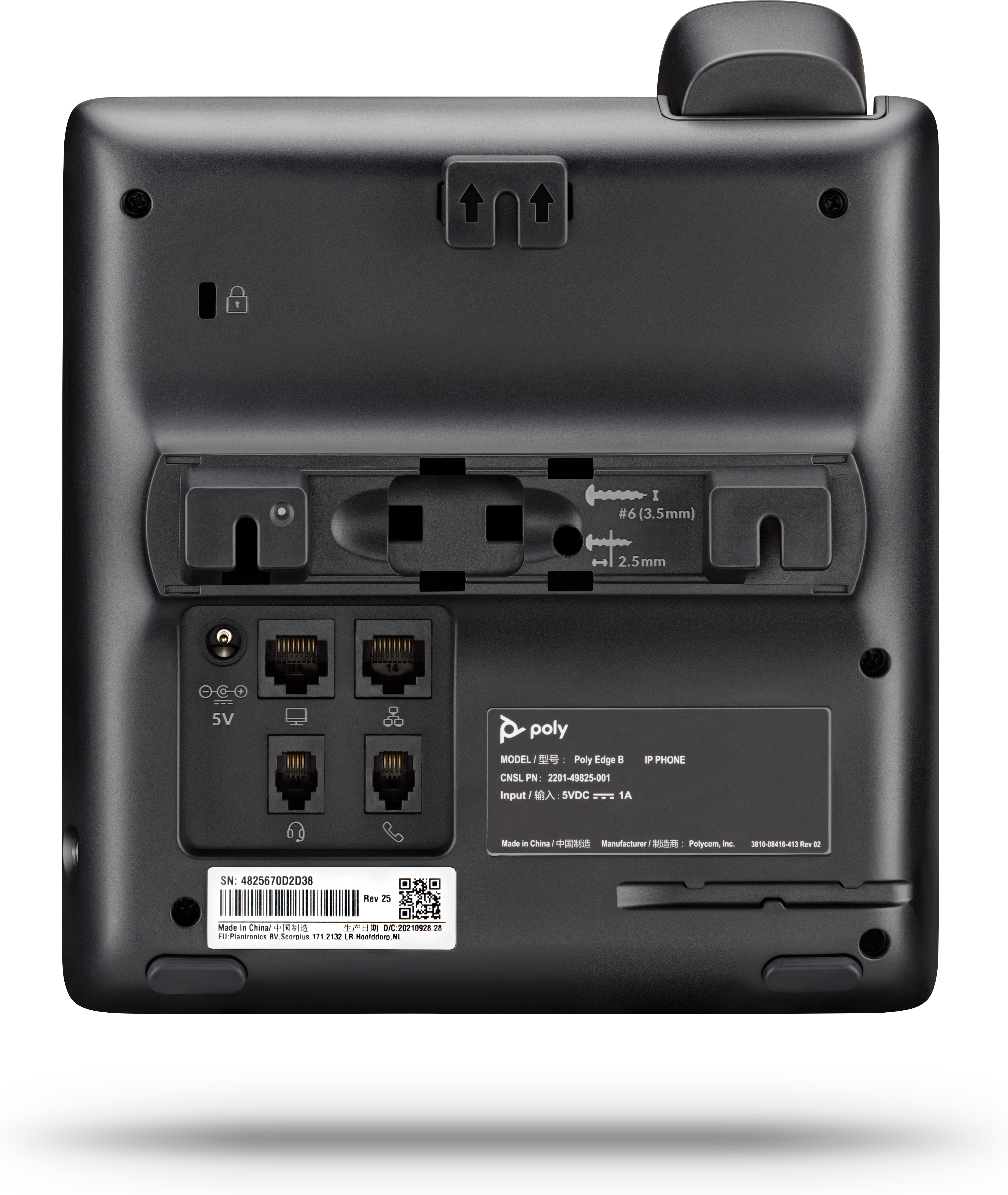 HP Poly Edge B20 IP Phone and PoE-enabled. Product type: IP Phone, Product colour: Black, Handset type: Wired handset. Lin
