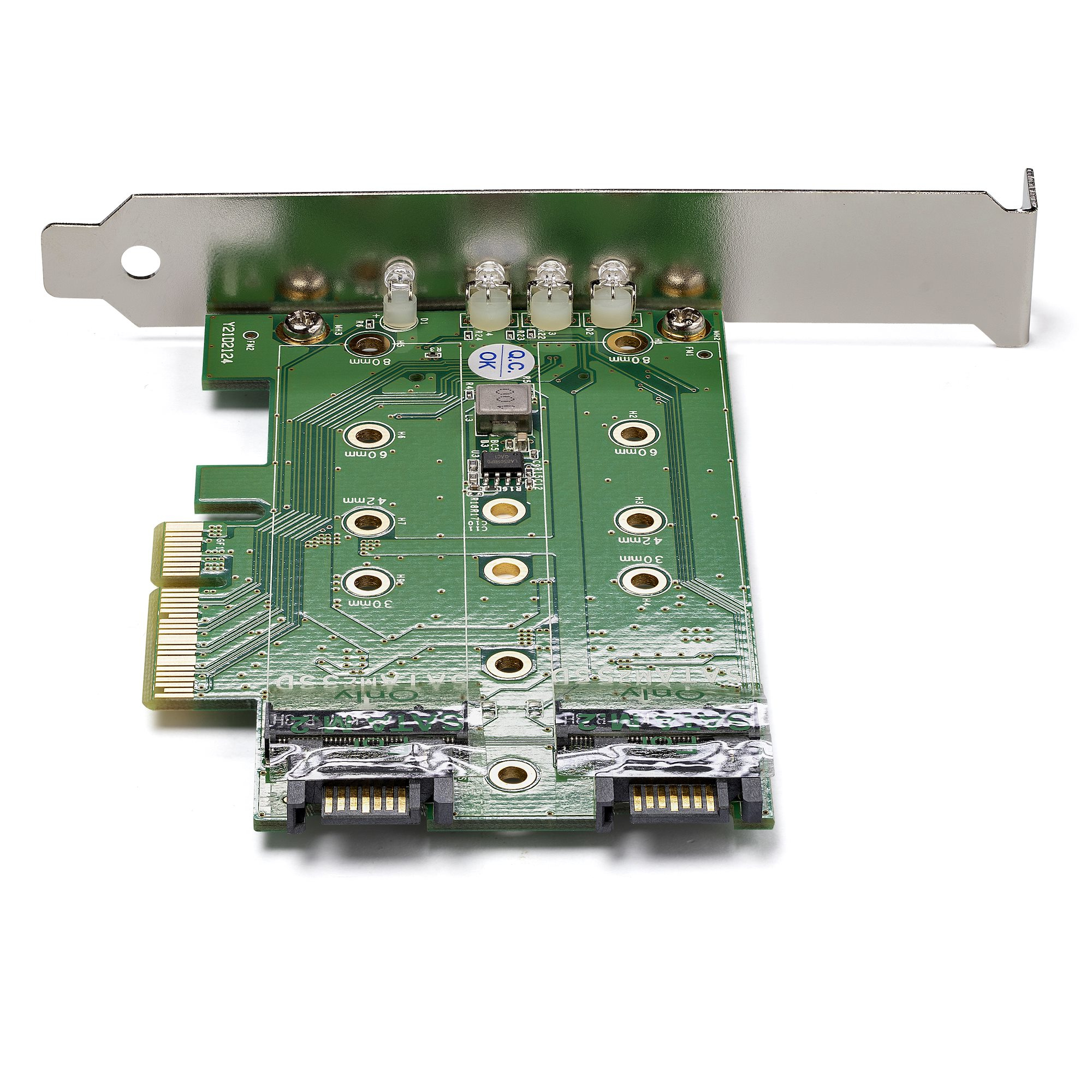 StarTech.com 3-Port M.2 SSD (NGFF) Adapter Card - 1 x PCIe (NVMe) M.2, 2 x SATA III M.2 - PCIe 3.0 - TAA – image 2