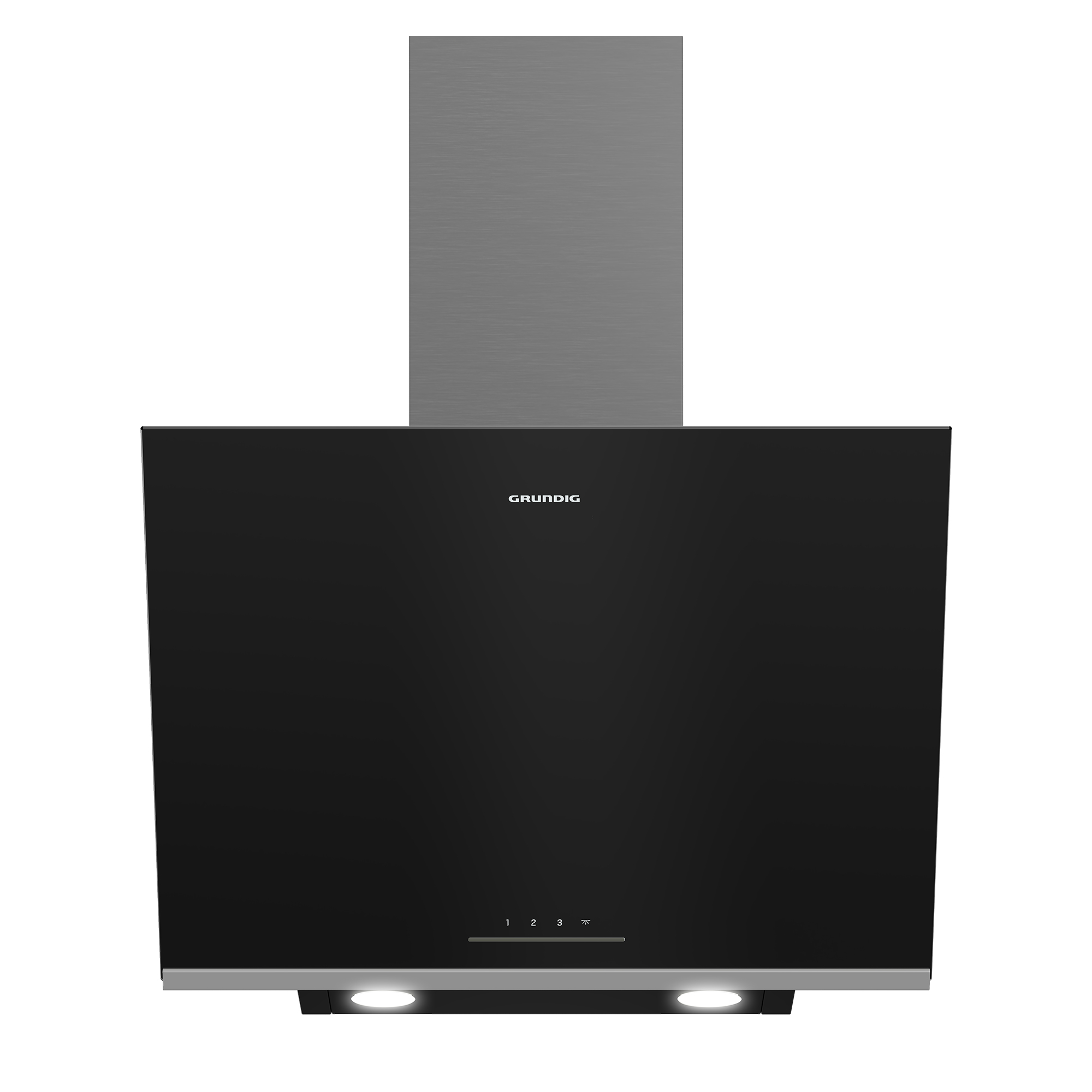 Grundig GDSP2460BC cooker hood Wall-mounted Black, Stainless steel 631 m³/h