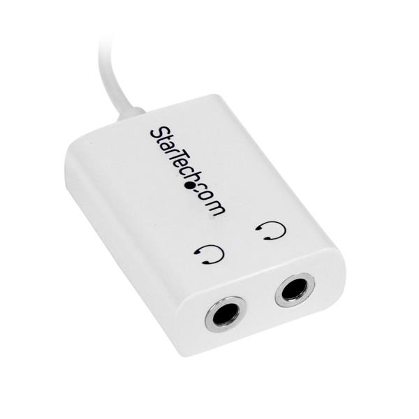 StarTech.com White Slim Mini Jack Headphone Splitter Cable Adapter – image 2
