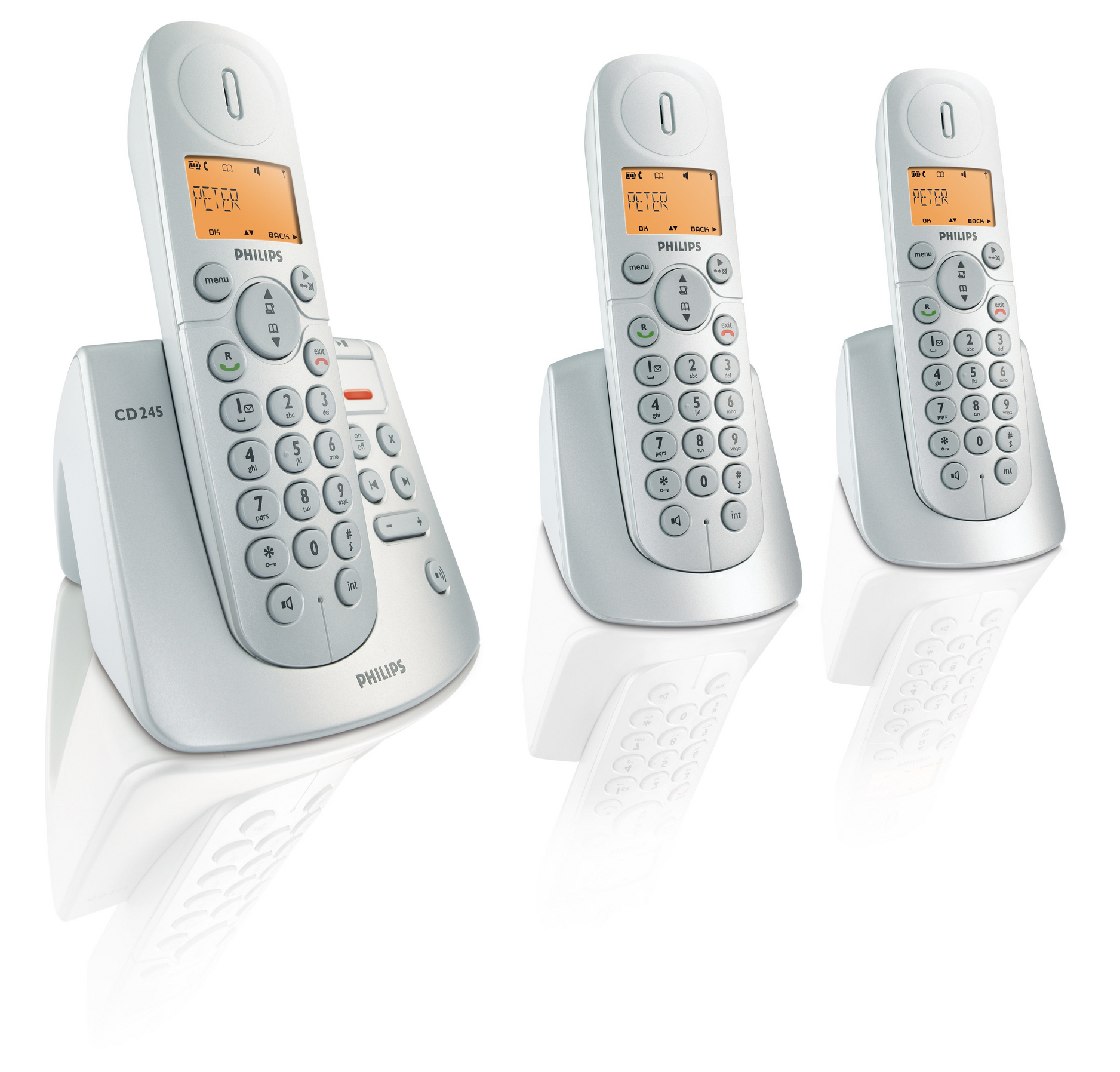 Philips CD2453S/24 telephone Caller ID Silver, White