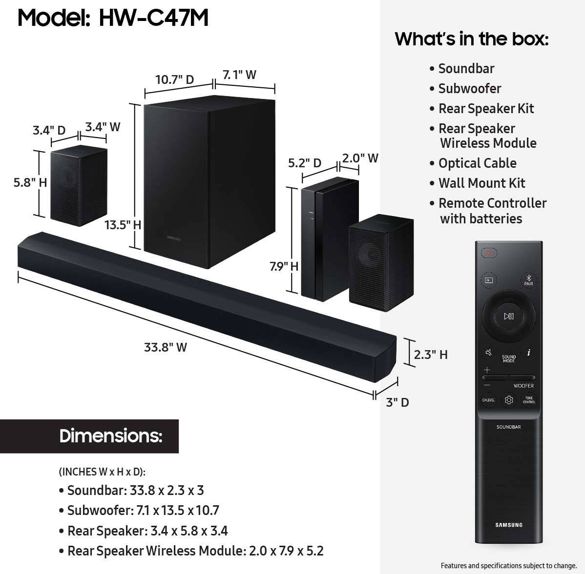 Samsung B-Series HW-C47M/ZA soundbar speaker Black 4.1 channels – image 5