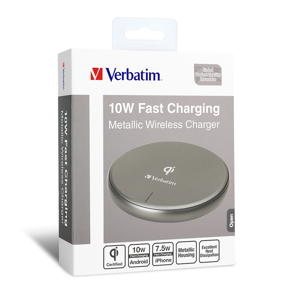 Verbatim 65794 mobile device charger Smartphone Grey Wireless charging Fast charging – image 1
