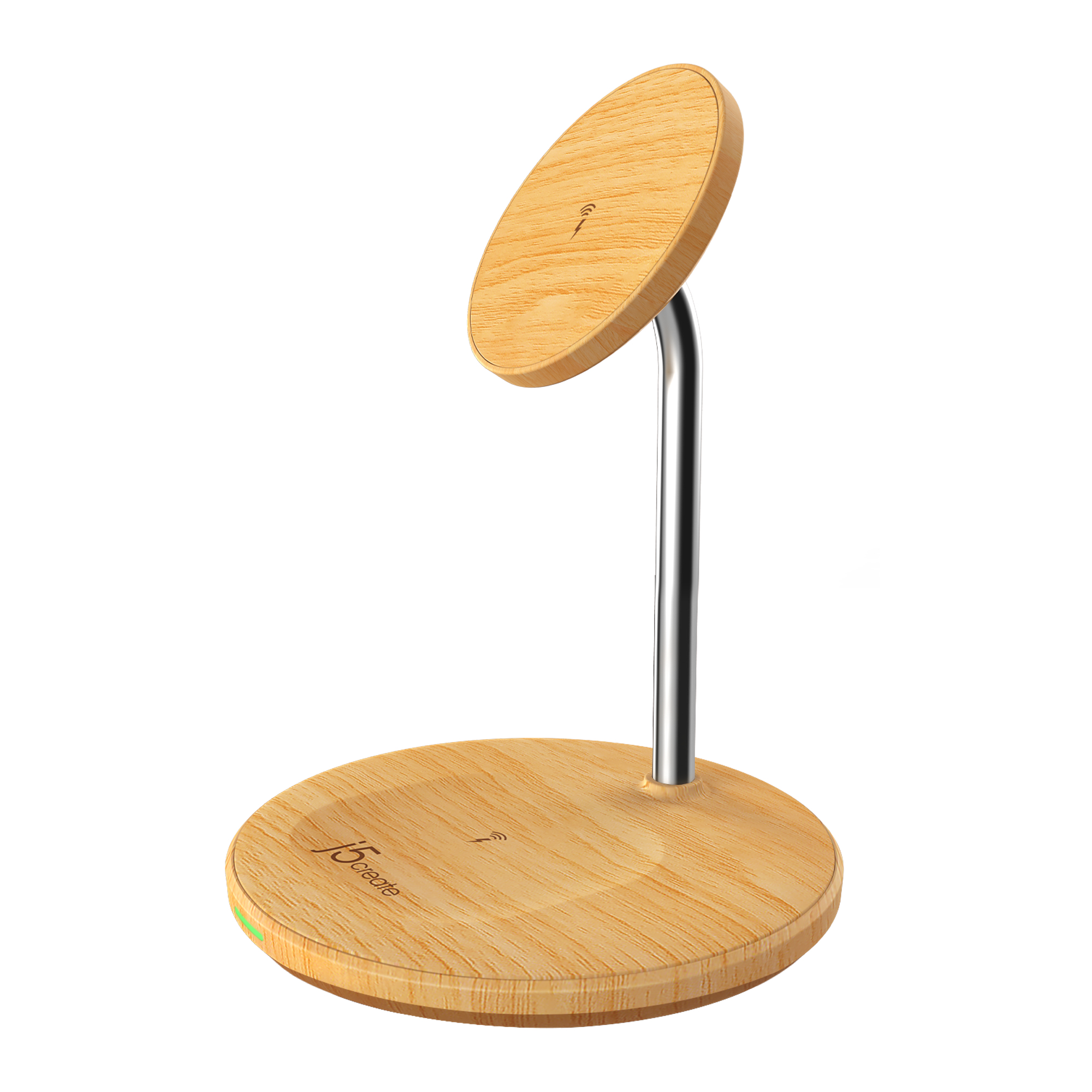 j5create JUPW2106NP-N Wood Grain 2-in-1 Magnetic Wireless Charging Stand – image 5