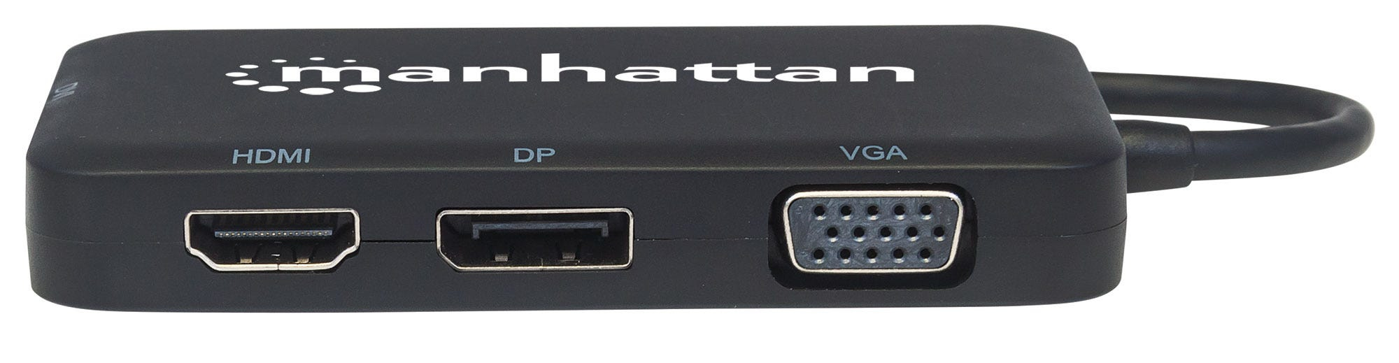 Manhattan USB-C Dock/Hub, Ports (x4): DisplayPort, DVI-I, HDMI or VGA, Note: Only One Port can be used at a time, External Power Supply Not Needed, Universal fo – image 4