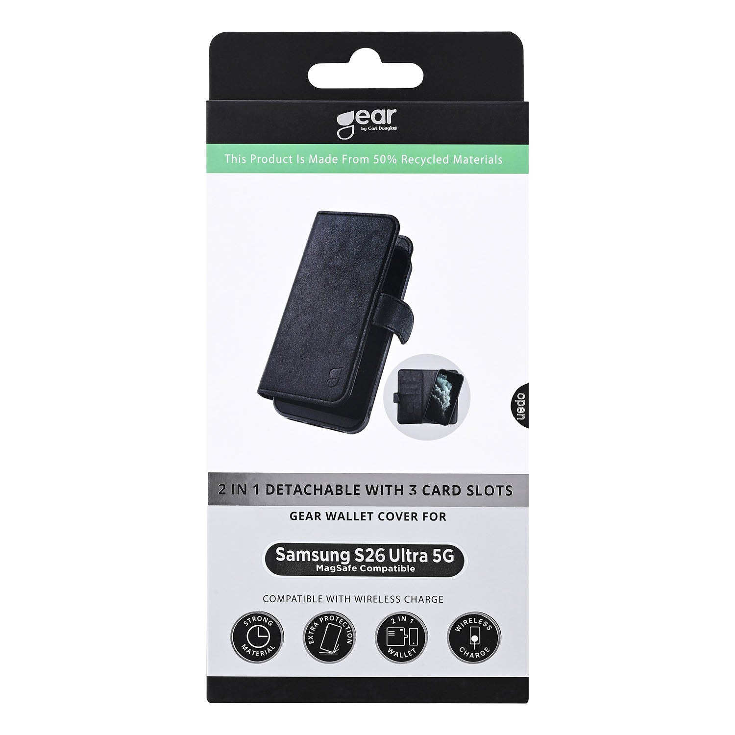 Gear Wallet Case 2in1 3 Card Black - Samsung Galaxy S26 Ultra – image 2