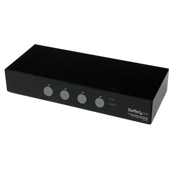 StarTech.com 4 Port SuperSpeed USB 3.0 Dual Link DVI KVM Switch with Audio and Cables