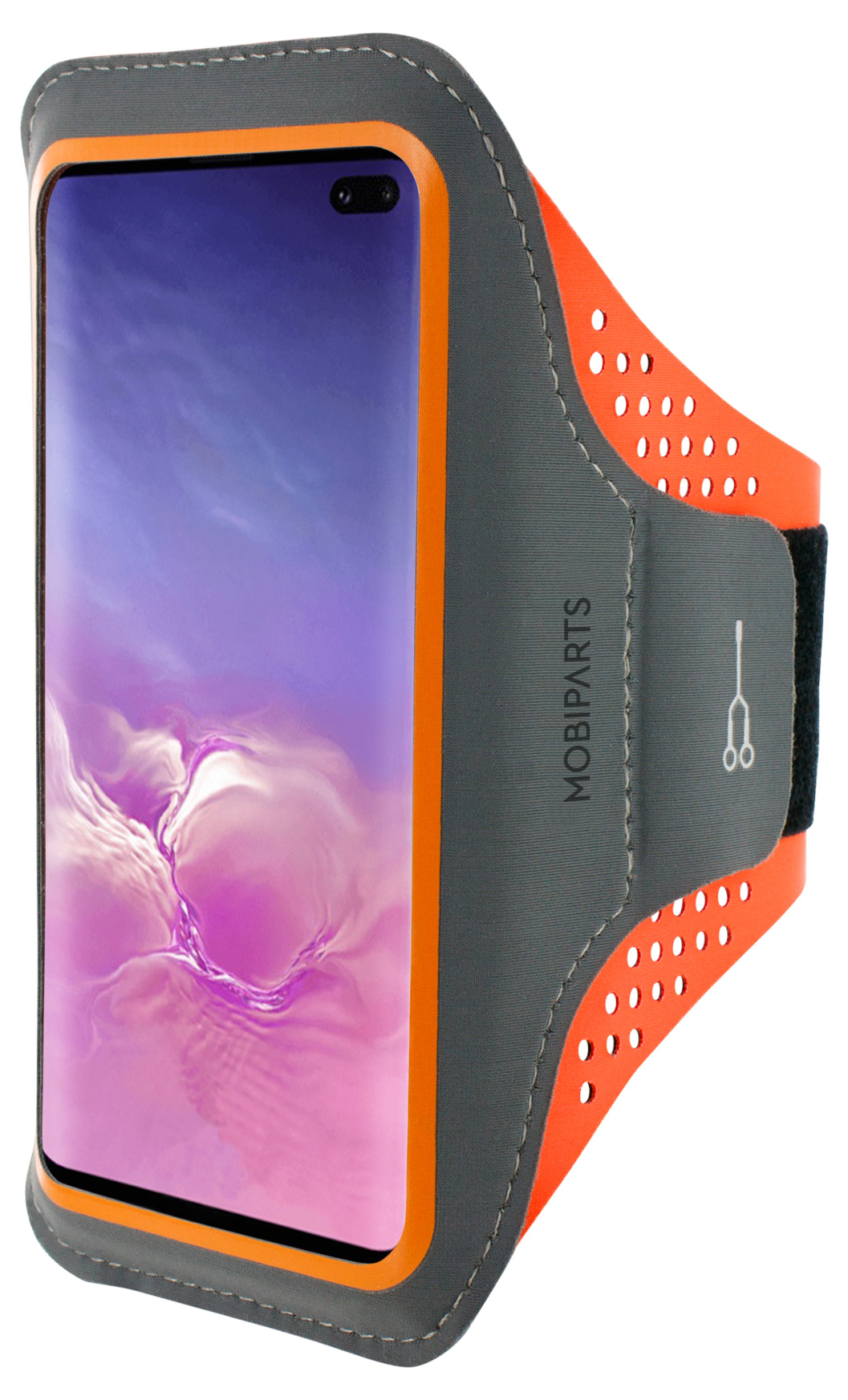 Mobiparts Comfort Fit Sport Armband Samsung Galaxy S10 Plus Neon Orange