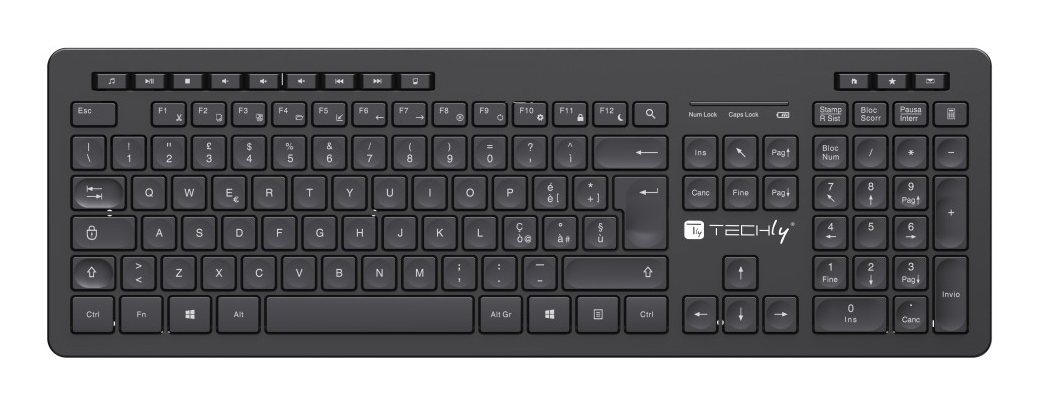 Techly ICTWC006 keyboard Universal RF Wireless QWERTY Italian Black