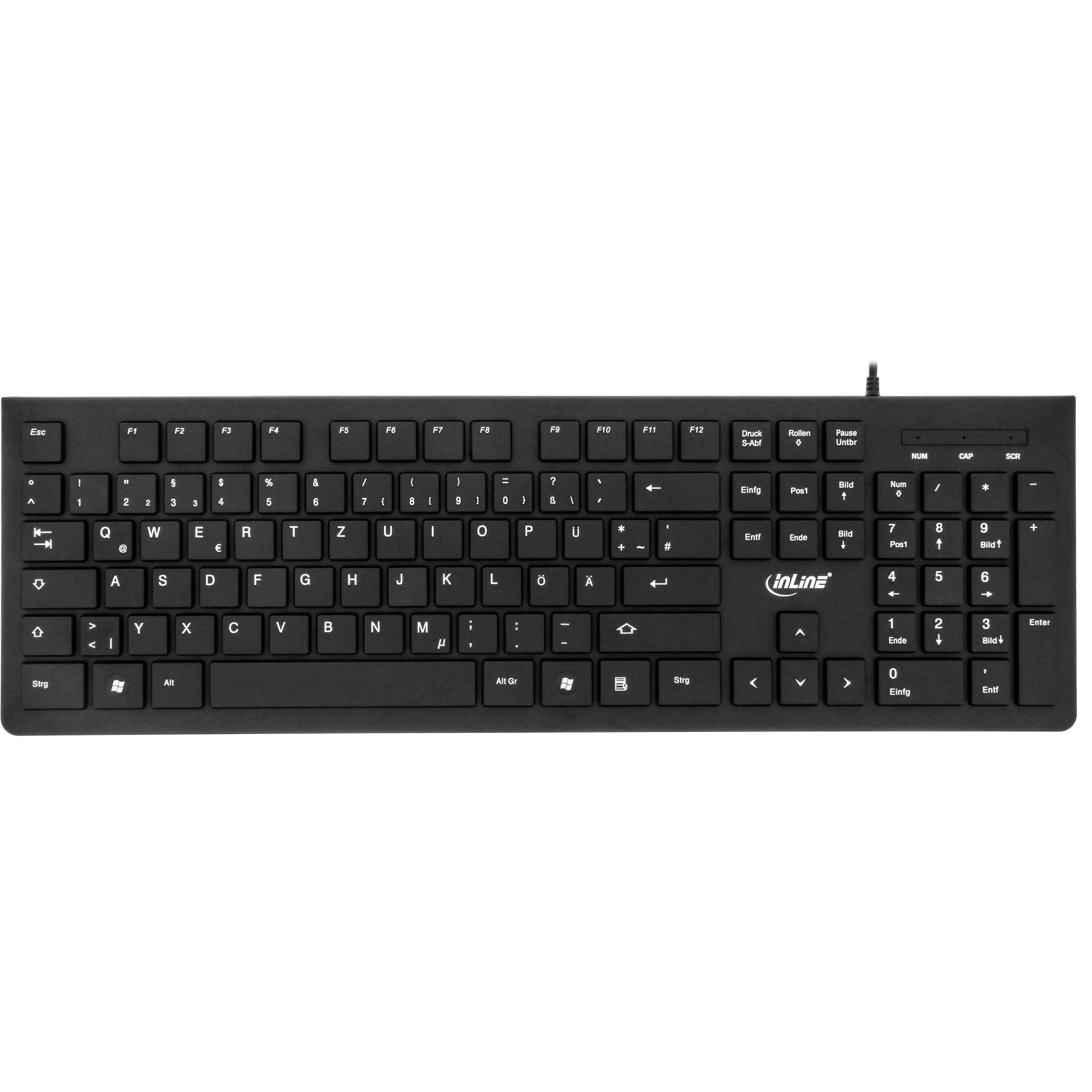 InLine Keyboard & Mouse Set USB Cable German layout optical 1200dpi black – image 2