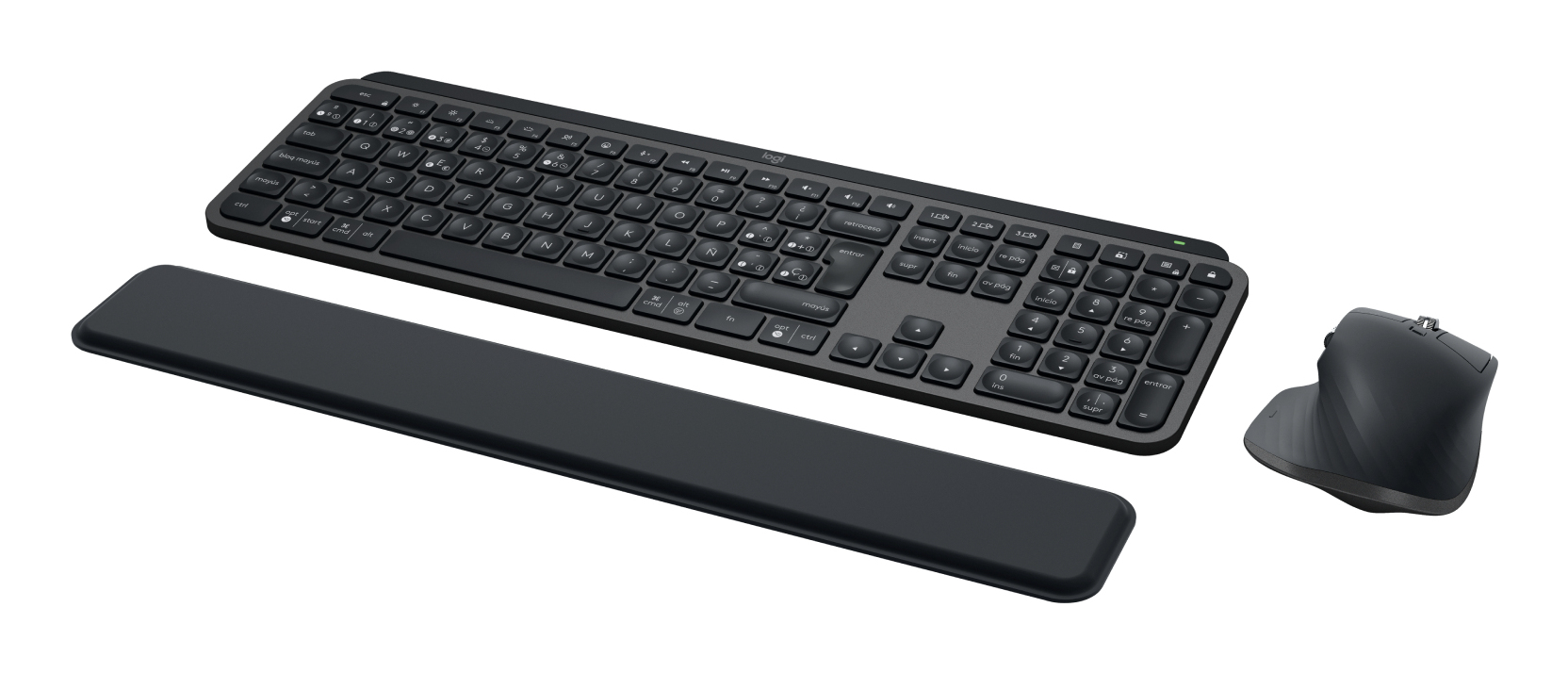 Kit Teclado y Mouse Logitech MX Keys Combo for Business Gen 2 - Teclado - Mouse - Reposamuñecas - Español - 920-010924