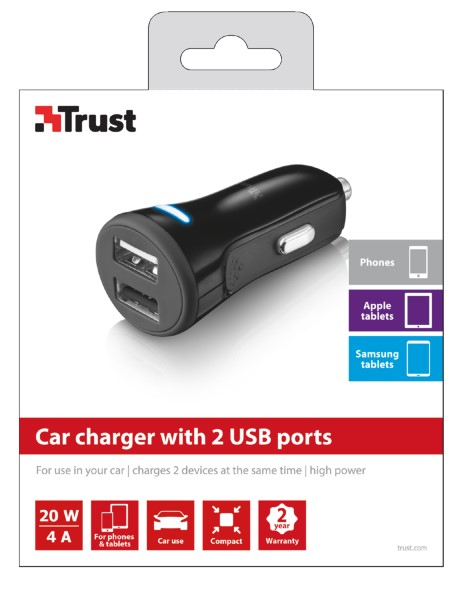 Trust 20572 mobile device charger Smartphone, Tablet Black Cigar lighter Auto – image 3
