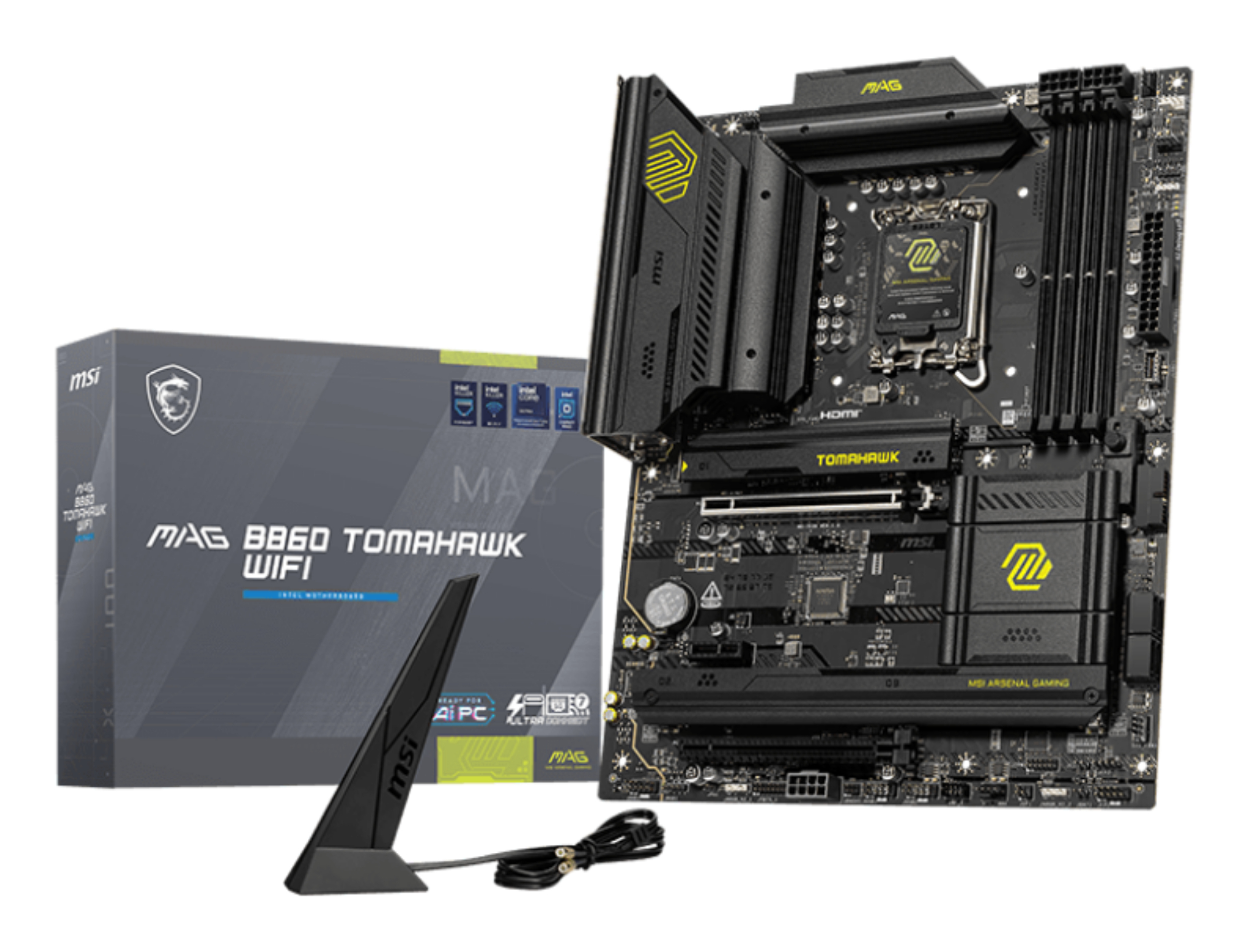 Tarjeta Madre MSI MAG B860 TOMAHAWK WIFI - Socket 1851 - 4xDDR5 - 4800/6400/9200MHz - HDMI - DisplayPort - ATX - MAG B860 TOMAHAWK WIFI