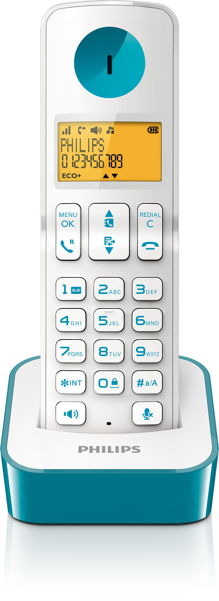 Philips D2101WT/FR telephone DECT telephone Caller ID Turquoise, White – image 2