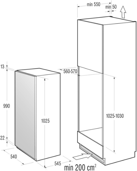 Gorenje RBI4175W combi-fridge Built-in – image 2