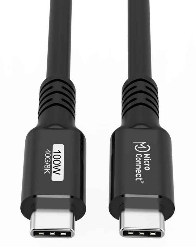 Resim Microconnect USB4CC2 USB Kablo, 2m, USB4 Gen 3x2, Siyah