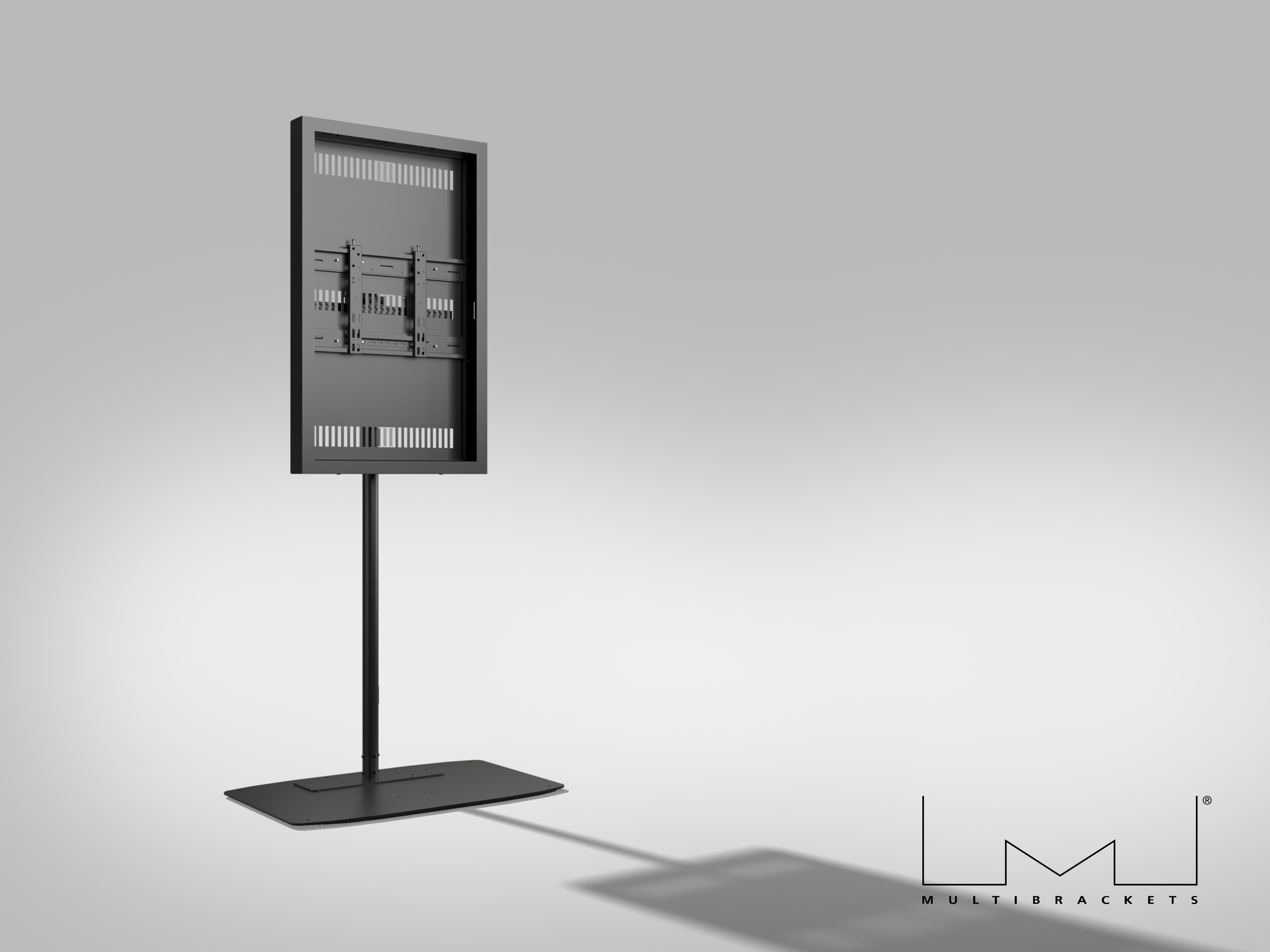 صورة M Pro Series - 43 بوصة حامل أرضي بقطب واحد، فولاذ أسود