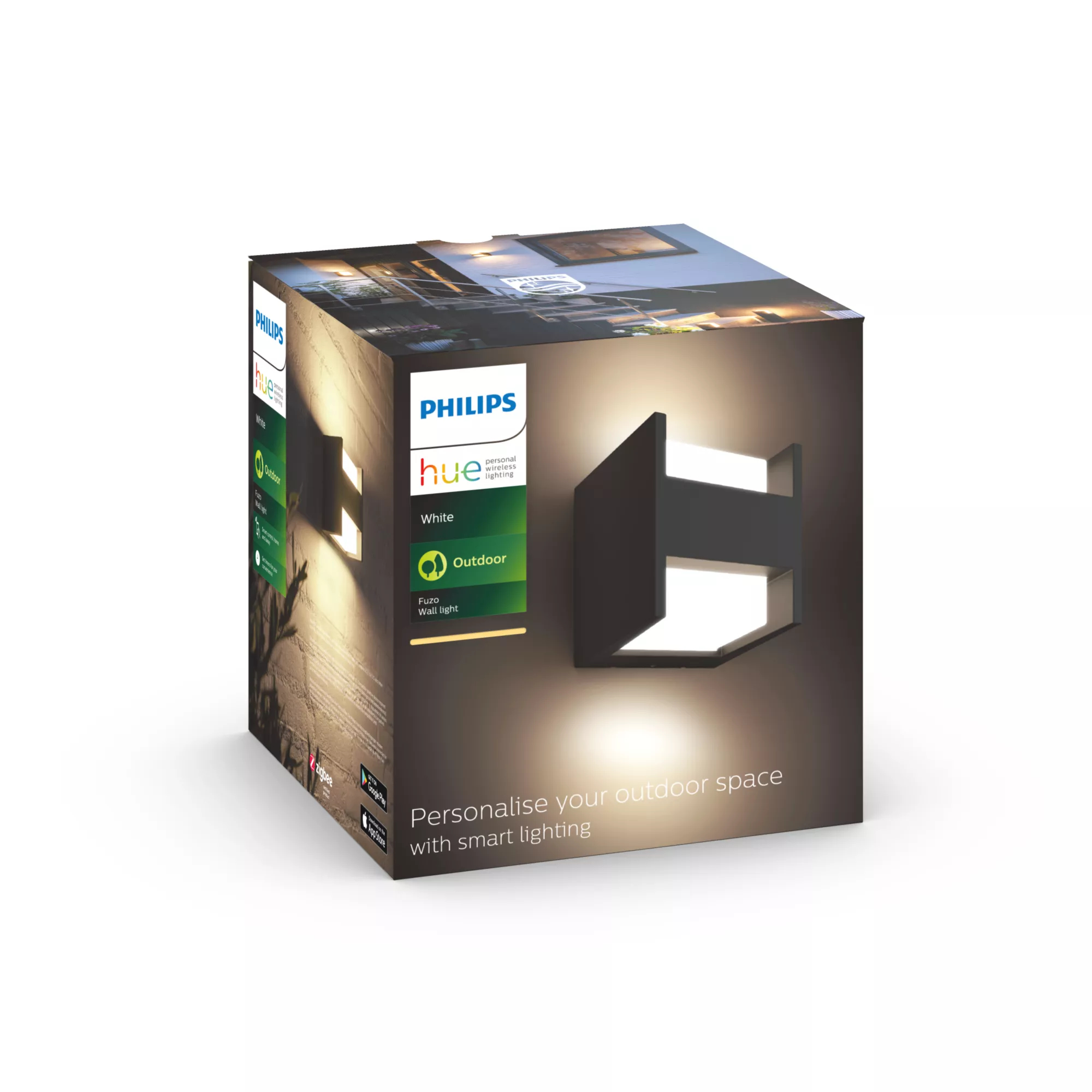Philips by Signify Philips Hue White Fuzo Outdoor Wall Light – image 3