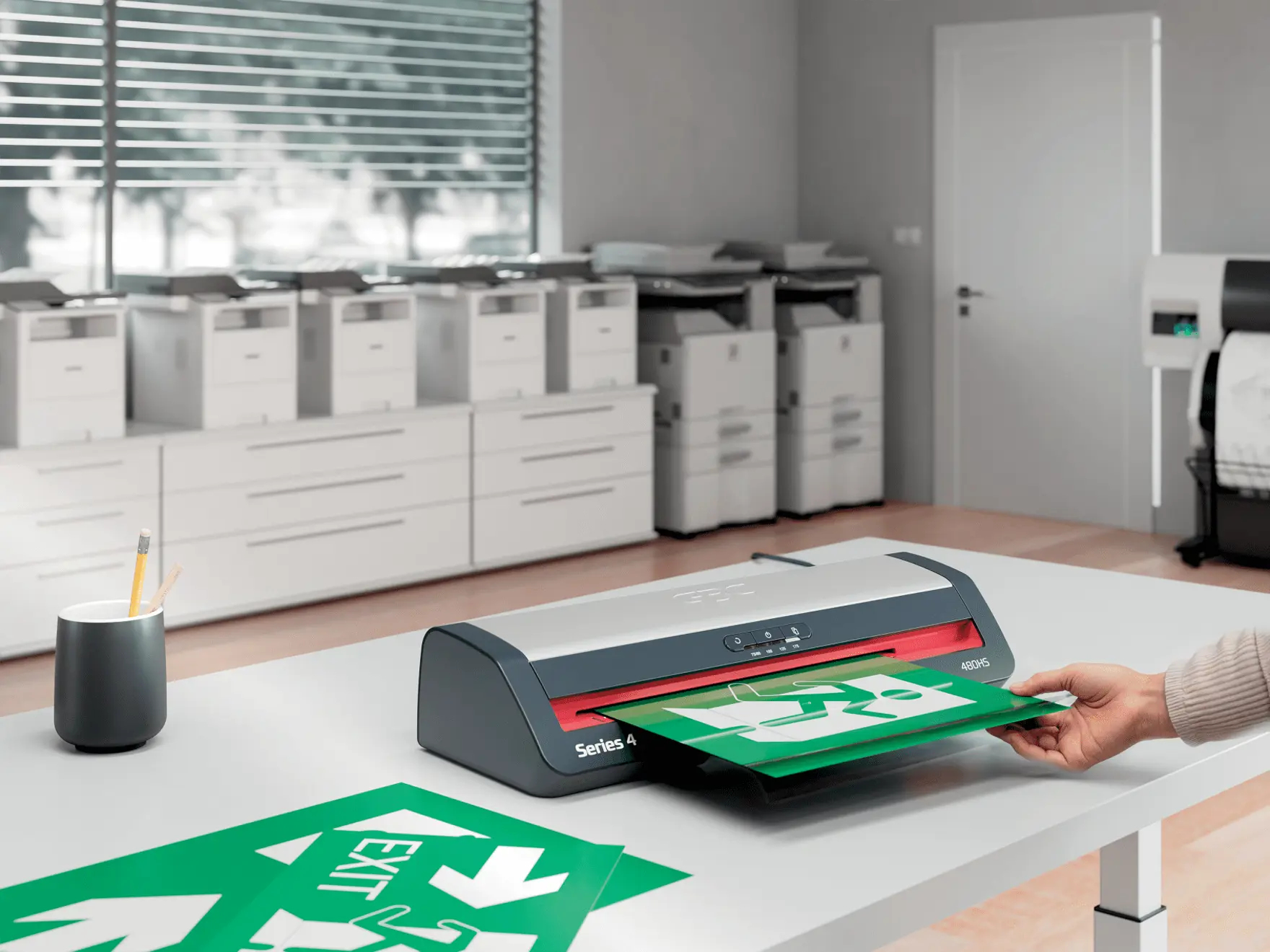 Resim GBC 480HS Sıcak Laminasyon Makinesi, 33 cm Genişlik, 4 Silindir, A3 Format