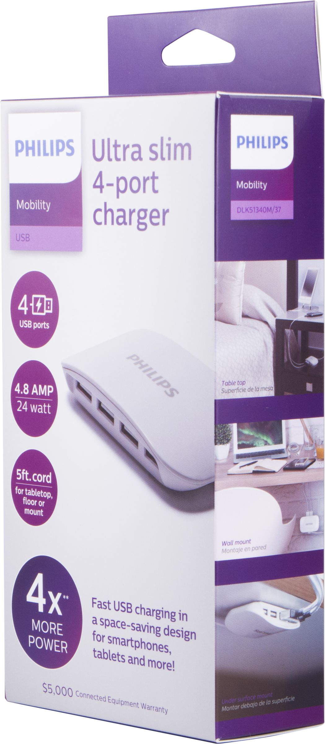 Philips DLK51340M/37 mobile device charger Universal White AC Indoor – image 3