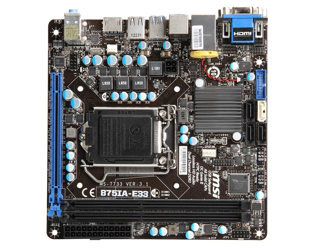 MSI B75IA-E33 motherboard Intel B75 LGA 1155 (Socket H2) mini ITX – image 2