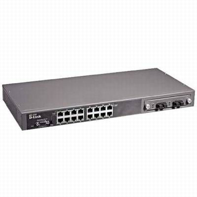 D-Link Switch 16xF+ENet 1xGBIC slot RJ45 19"