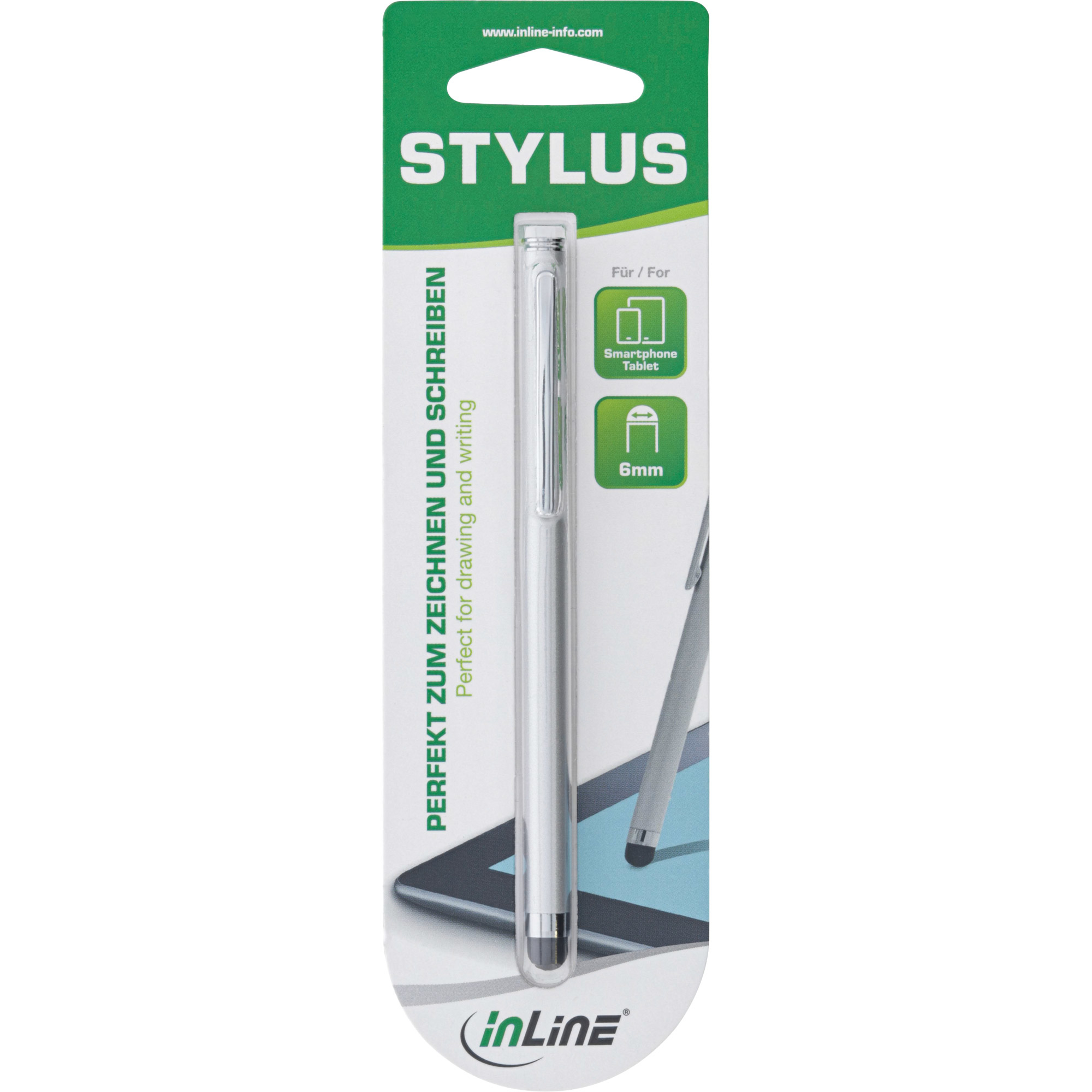 InLine Stylus, Pen for Touchscreens of Smartphone & Tablet, silver – image 3