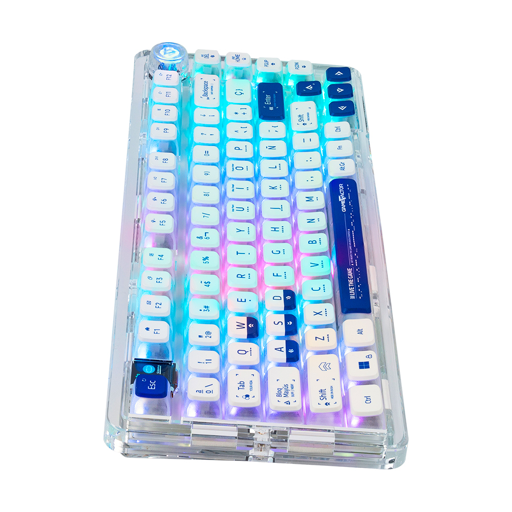 Teclado Gamer Game Factor KBG800 - Alámbrico/Inalámbrico - RGB - Gasket - KBG800 Teclado Gamer Game Factor KBG800 - Alámbrico/Inalámbrico - RGB - Gasket - KBG800