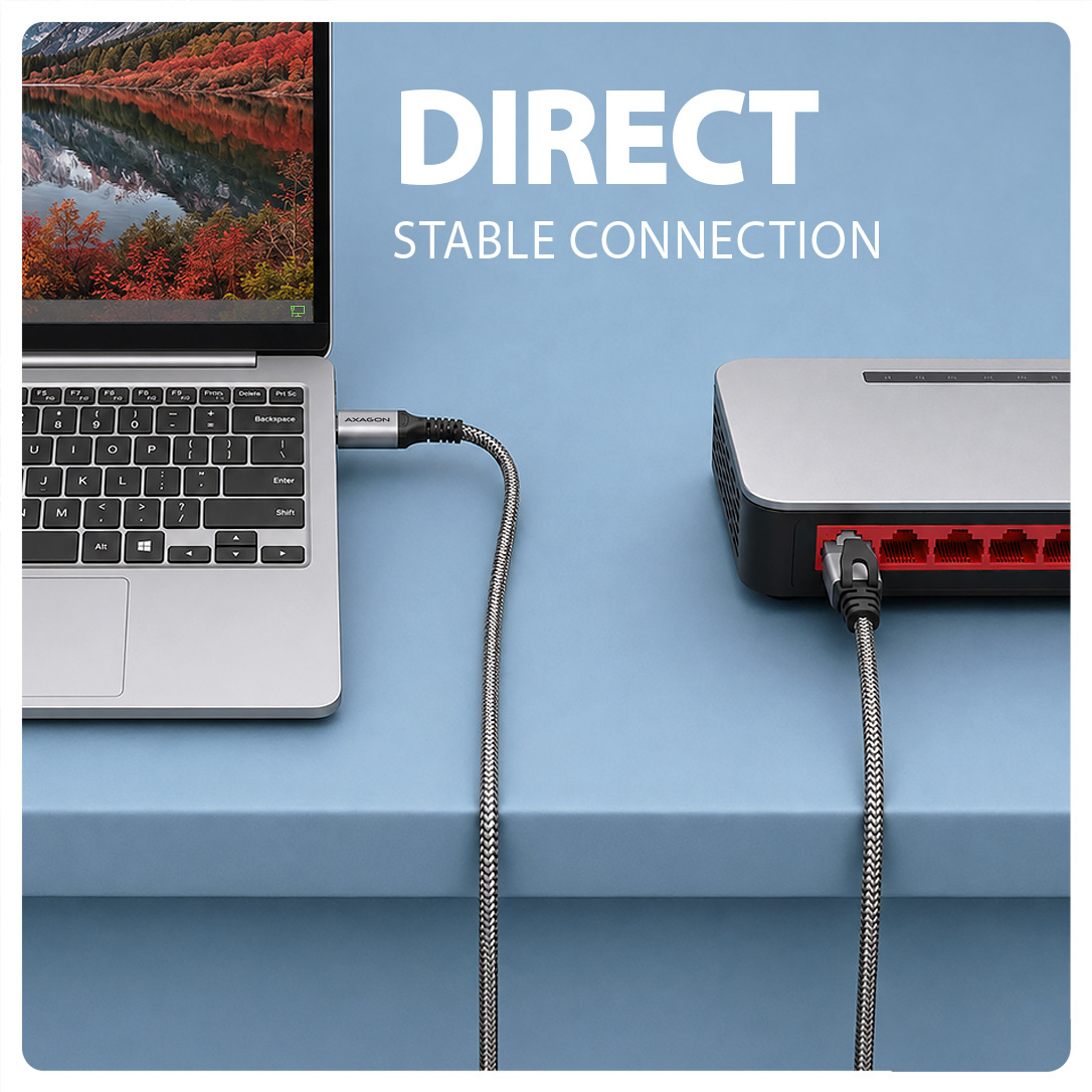 Axagon ADE-AM15 USB-A Gigabit Ethernet adapter with integrated CAT6 RJ-45 network cable (1.5 m) – image 7