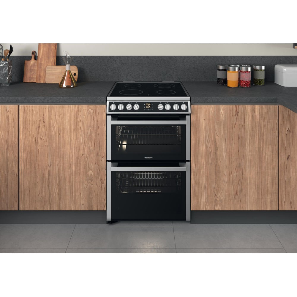 Hotpoint HDM67V8D2CX/UK Freestanding cooker Electric Ceramic hob Silver – image 9