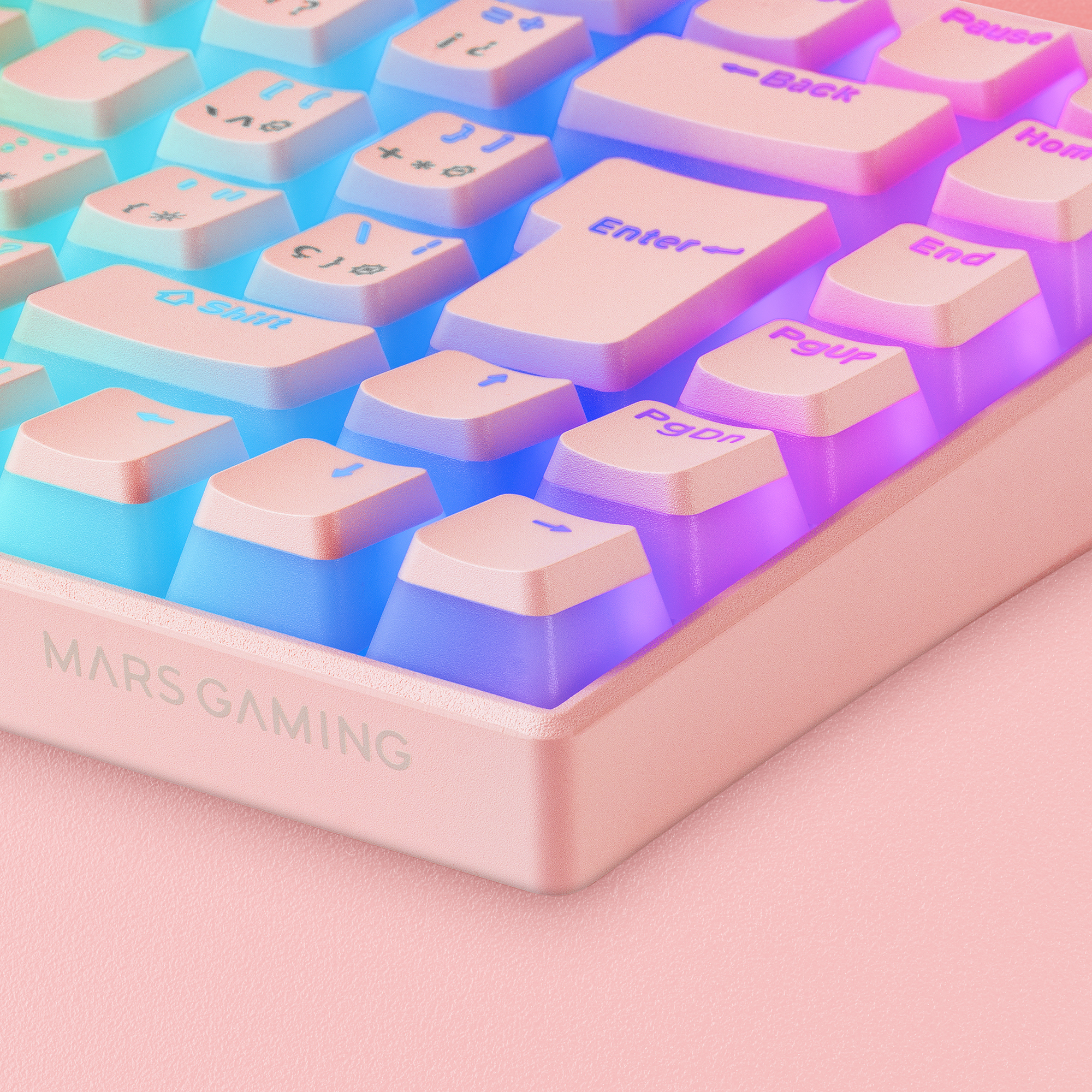 Mars Gaming MKCLOUD Wireless RGB Keyboard Pink Switch Blue French – image 2