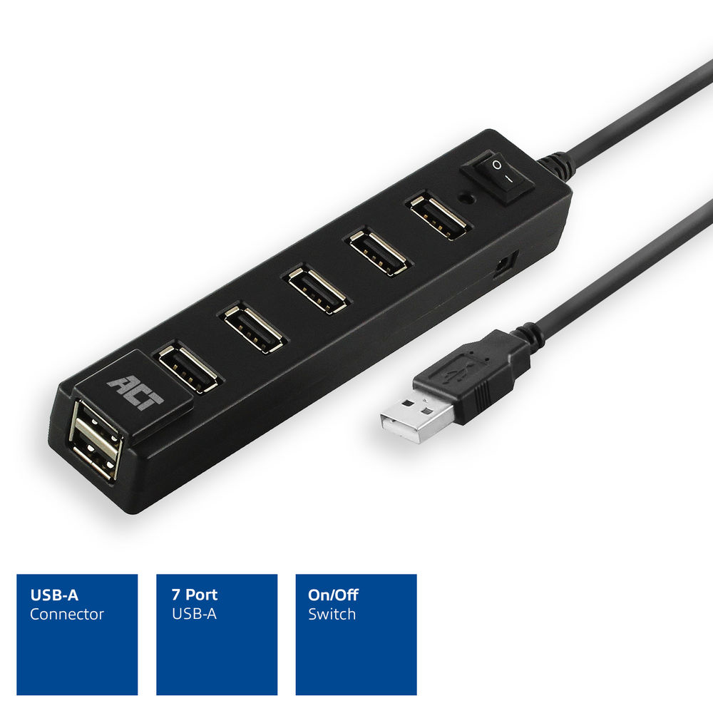 ACT USB hub 7 port, on/off switch – image 2