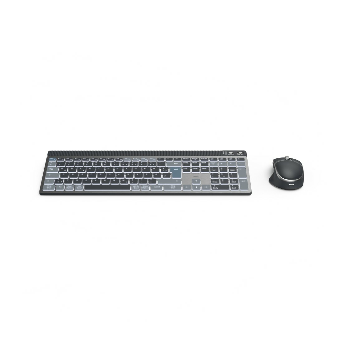 Hama WKM-750 keyboard Mouse included Home/Office Bluetooth QWERTZ German Anthracite, Black, Blue – image 2