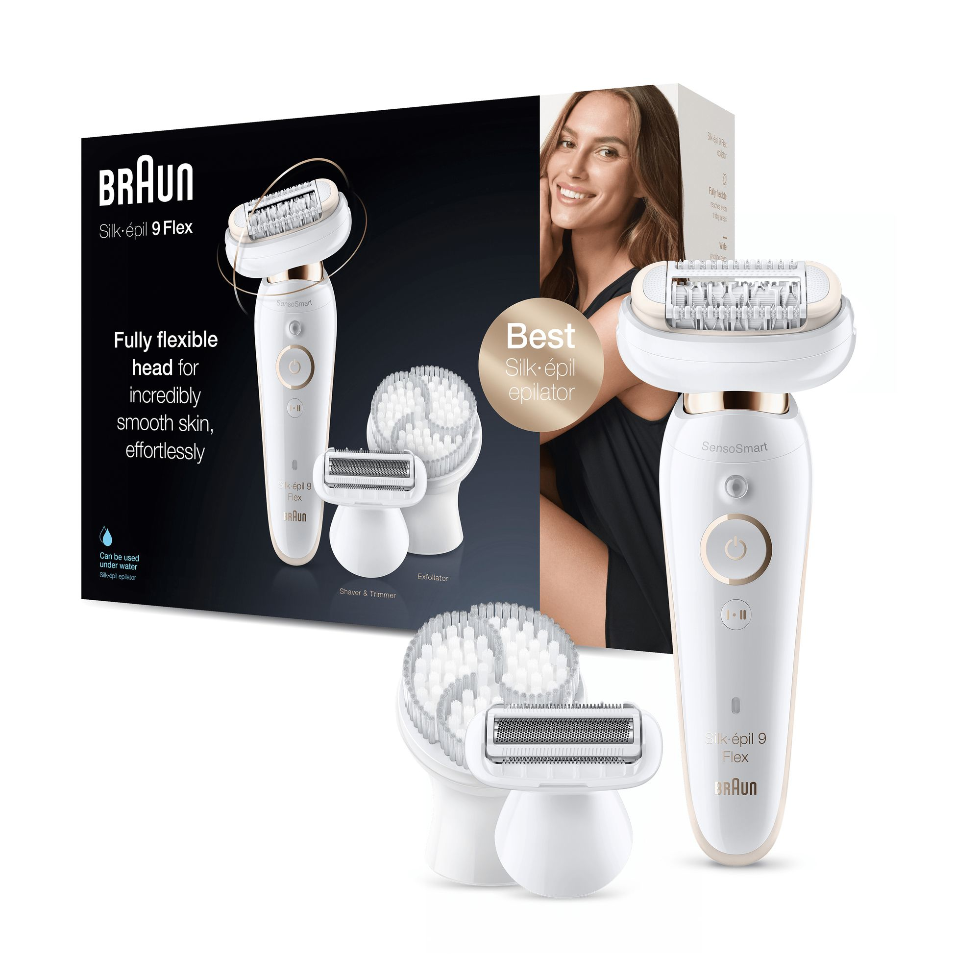 Braun Silk-épil 9 81688639 epilator 40 tweezers White, Gold – image 1