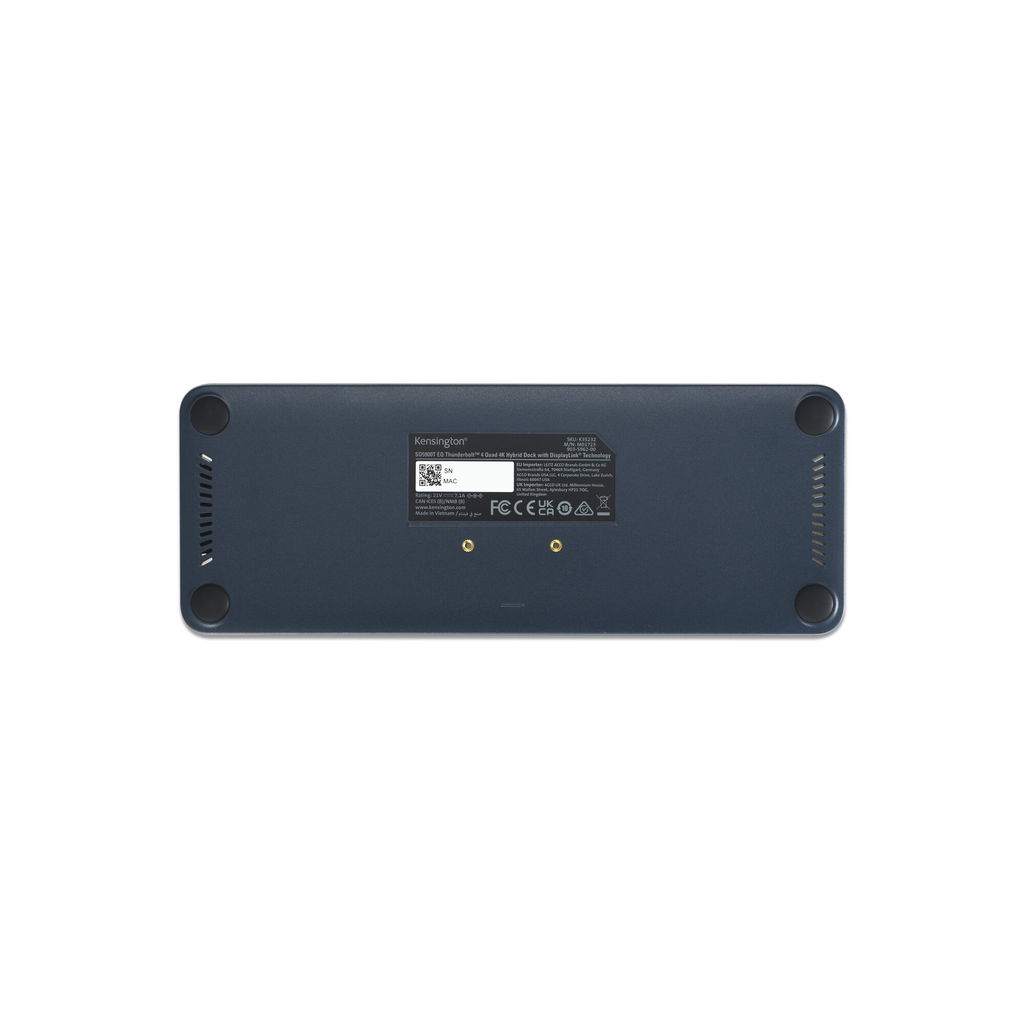 Kensington EQ Thunderbolt 4 Quad 4K 40Gbps Dock with DisplayLink Technology – Midnight Blue – image 4