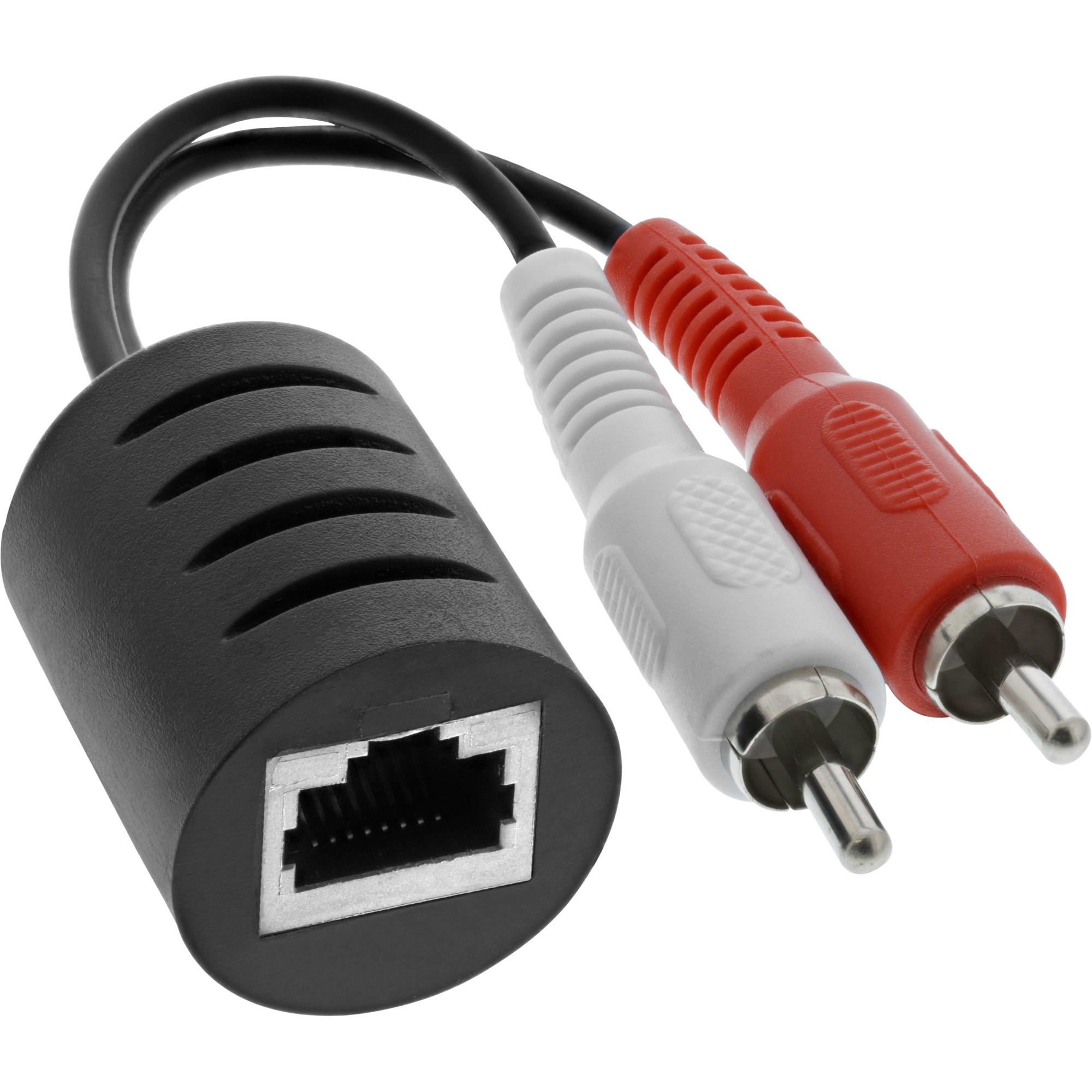 InLine RCA Audio over LAN / Ethernet / RJ45 Cable max. 50m complete set – image 2