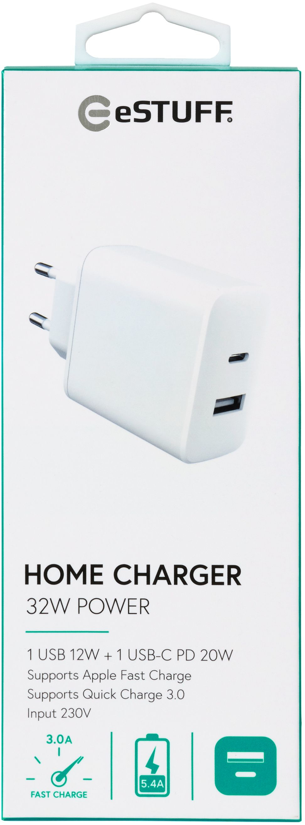 eSTUFF ES635031 mobile device charger Universal White USB Indoor – image 2