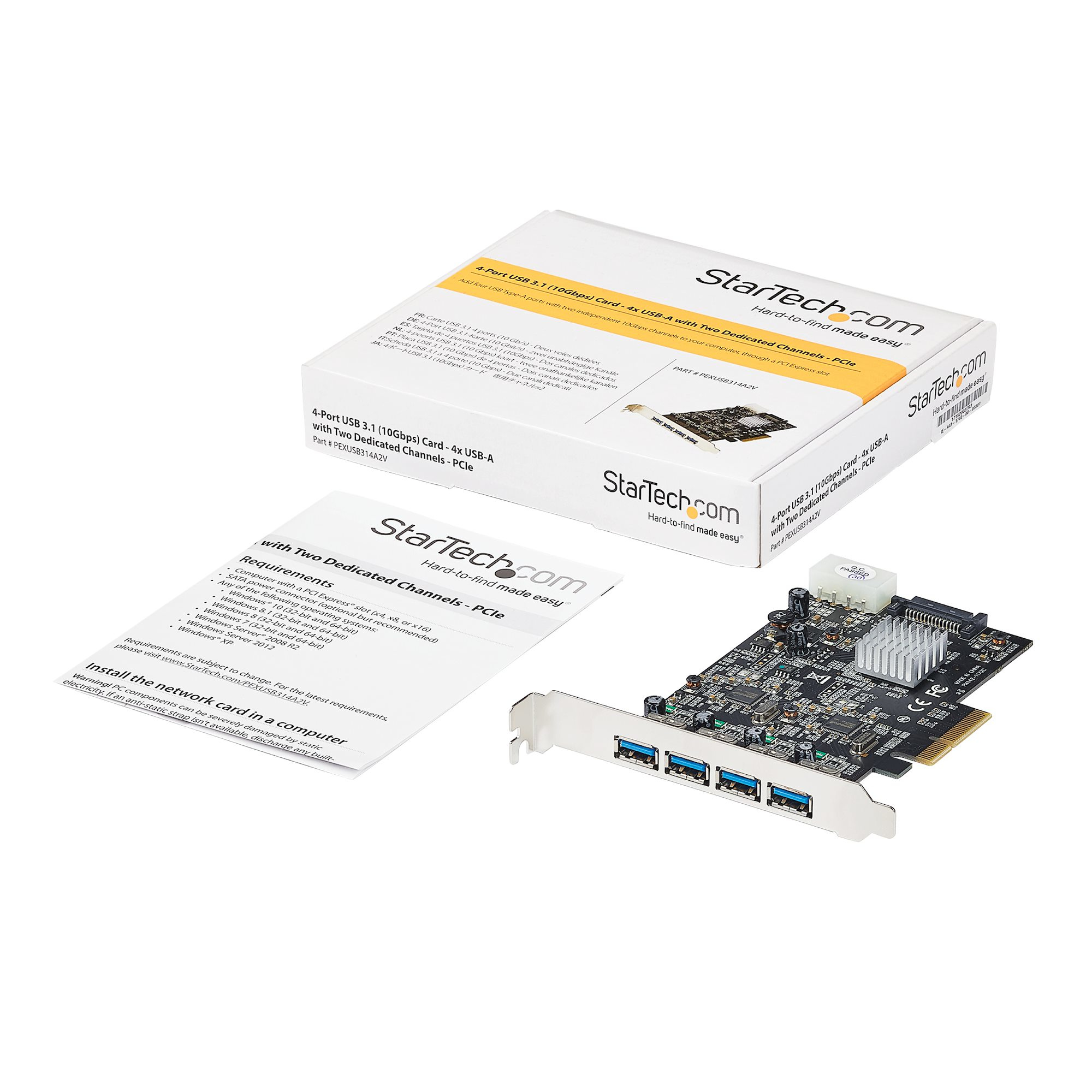 StarTech.com 4 Port USB 3.1 PCI-e Card - 10Gbps - 4x USB w/ Two Dedicated Channels - PCI Express Expansion Card / Adapter – image 6