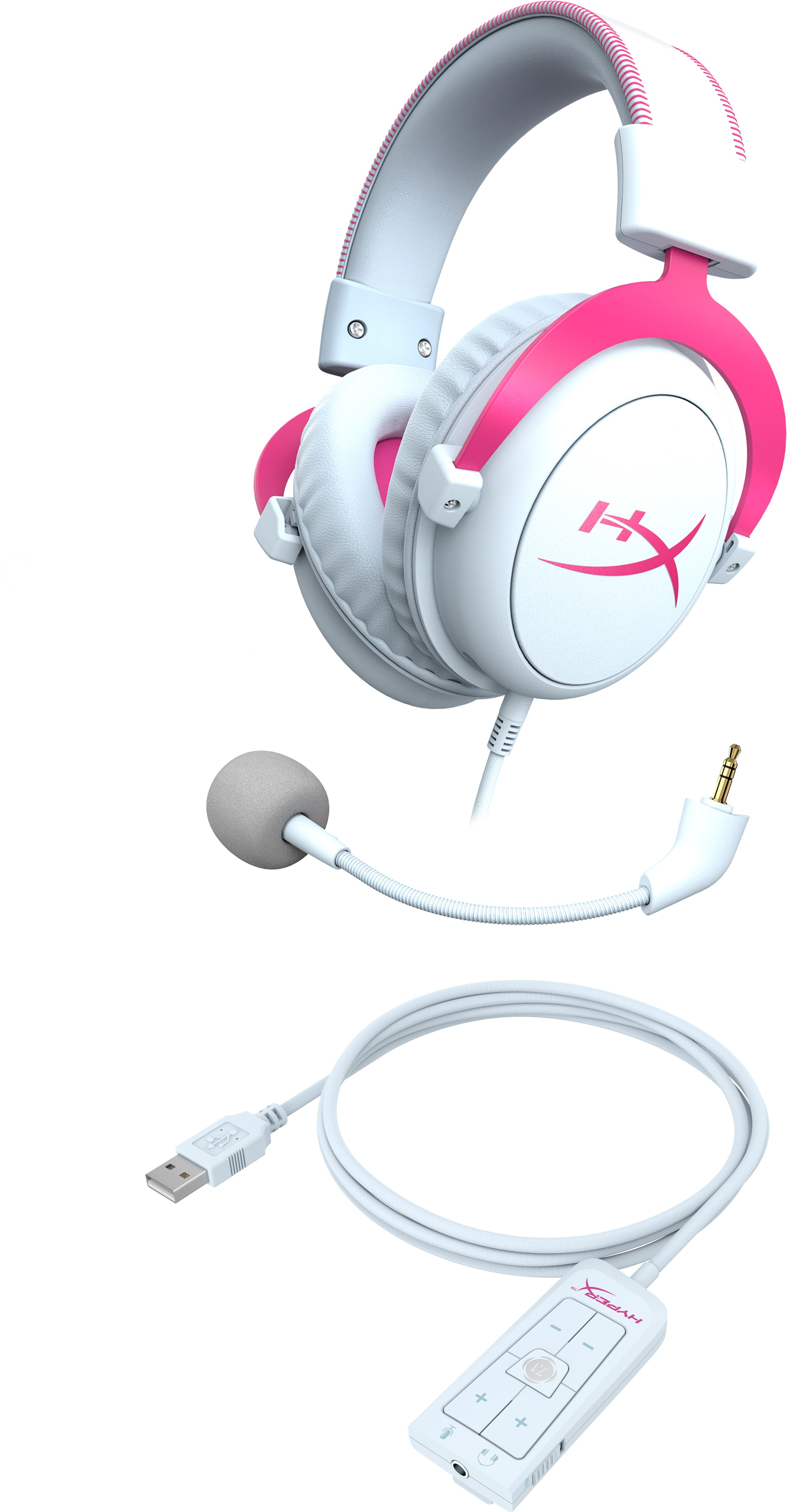 HyperX Cloud II - Gaming Headset (White-Pink) – image 6