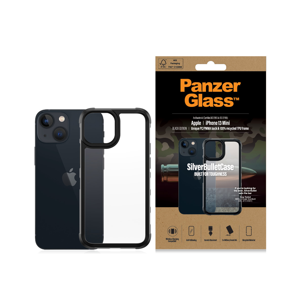 PanzerGlass ® SilverBullet ClearCase iPhone 13 Mini | Black – image 3