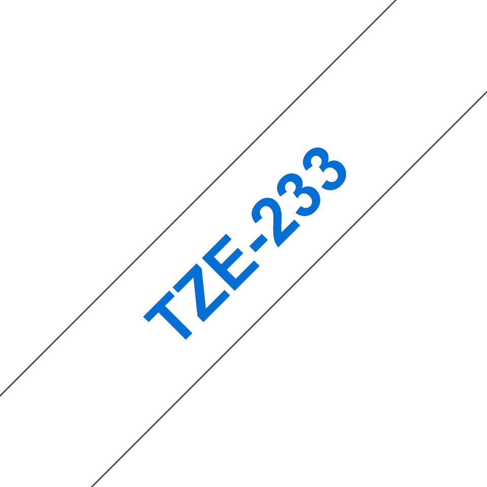 Brother TZE-233 etikettien kirjoitusnauha Sininen valkoisella