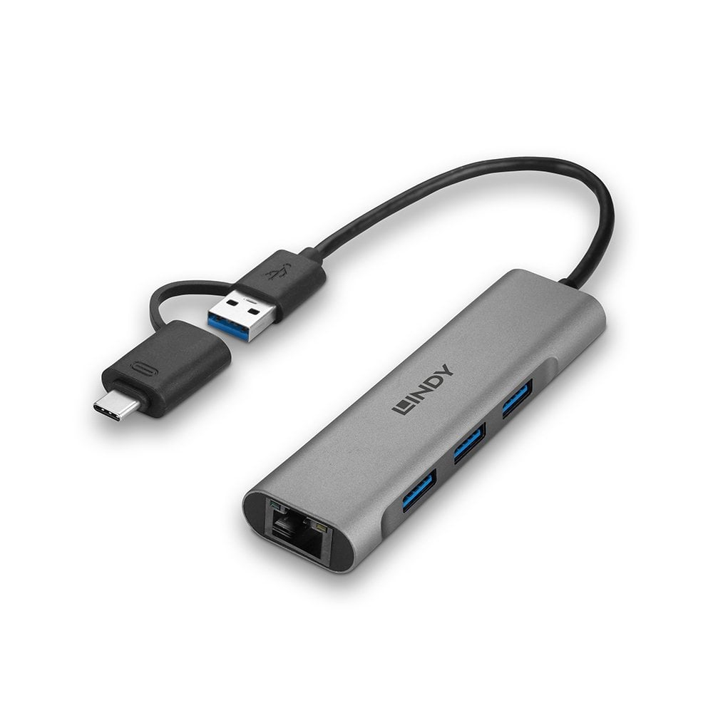 Lindy USB 3.2 Gen 1 Hub and Gigabit Ethernet Converter – image 5