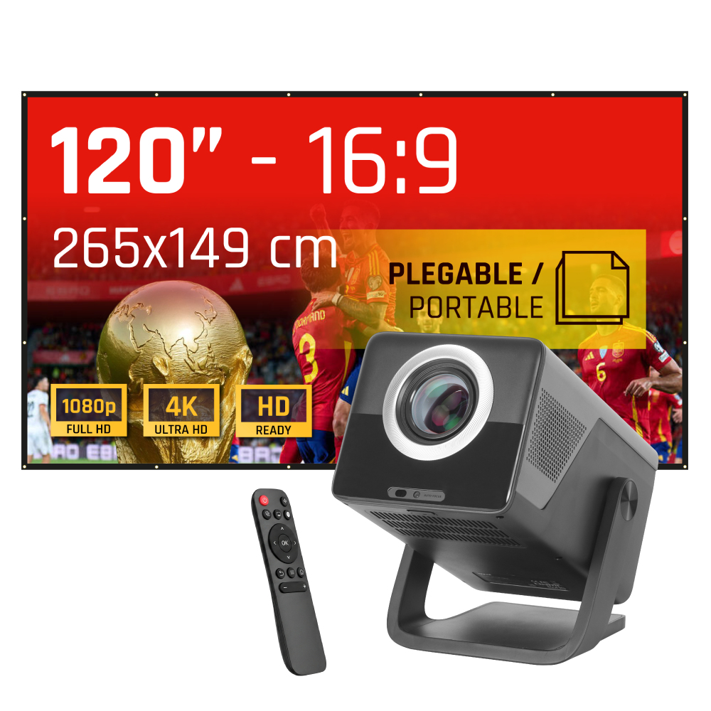 iggual IGG320747+IGG318126 data projector Standard throw projector 800 ANSI lumens 1080p (1920x1080) Black, Grey – image 1