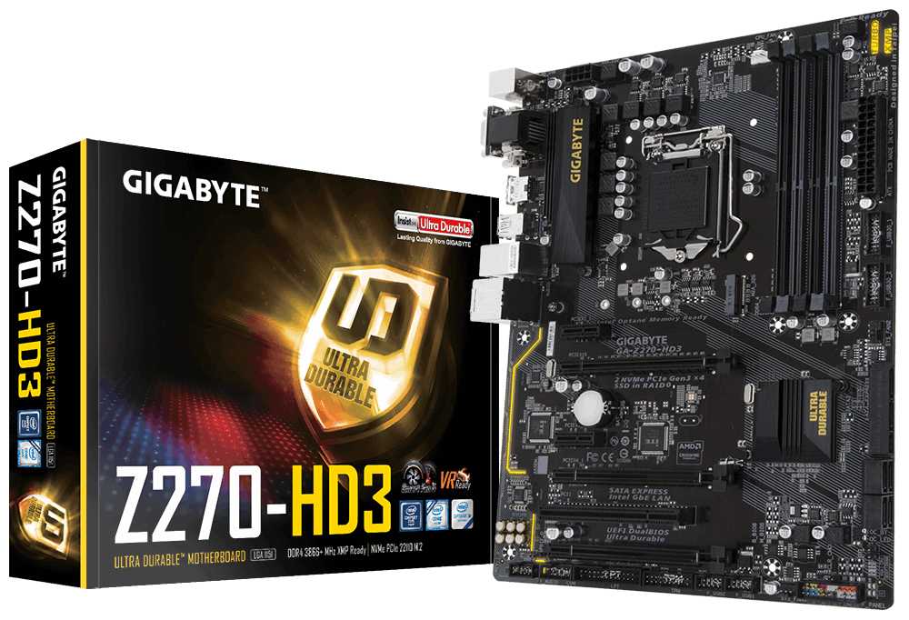GIGABYTE GA-Z270-HD3 motherboard Intel® Z270 LGA 1151 (Socket H4) ATX – image 1